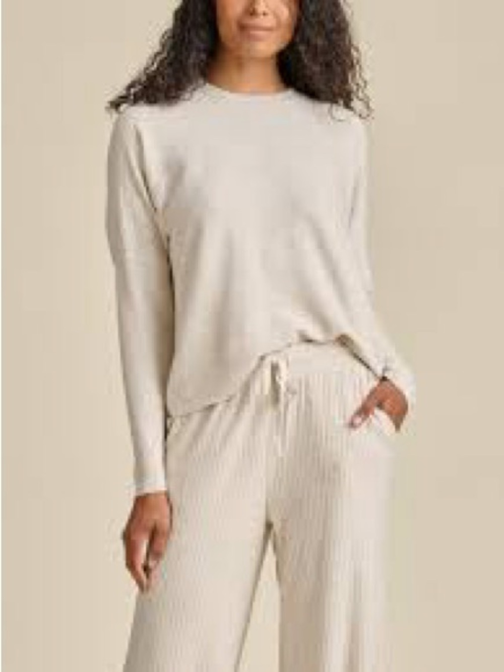 Splendid Collection Ribbed Lounge Set Oatmeal M - Picture 3 of 5